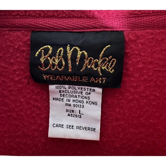 Bob Mackie Wearable Art Oversize Full Zip Fleece Jacket Womens Large Embroidered - Picture 3 of 14